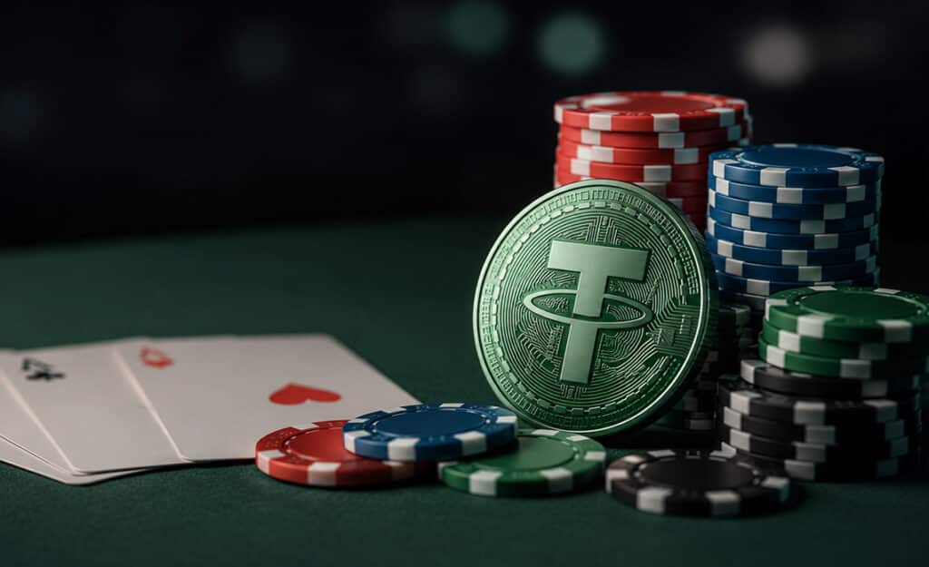 Play poker online with USDT using crypto poker chips and Tether on a real money poker table